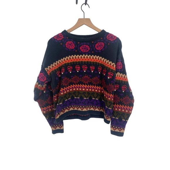 VINTAGE MILANO SPORT EMBROIDERED PULLOVER KNIT SWEATER SIZE MEDIUM - Picture 1 of 5